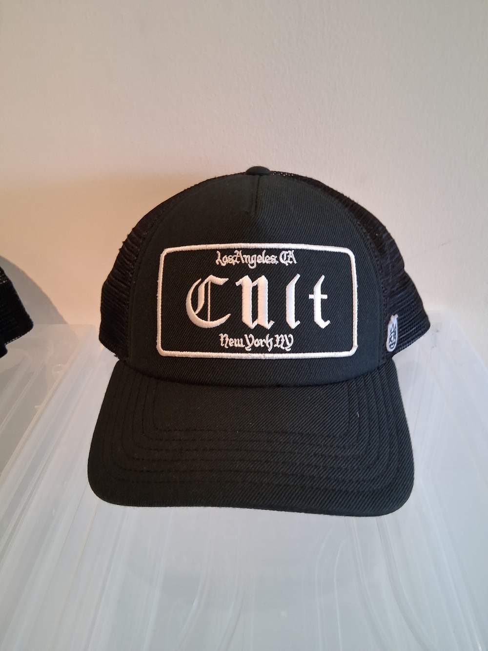 Cult of Individuality Black Trucker Hat with White Patch Logo!
